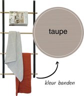 Wandladder 57cm  - Taupe Leer / rondhout |  by Handles and more & Woetwurm