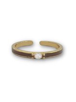 Zatthu Jewelry - N22SS441 - Inti ring bruin met steentje