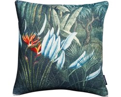 Sierkussen - Fluweel Flamboyant Strelitzia - Multicolor - 45 Cm X 45 Cm