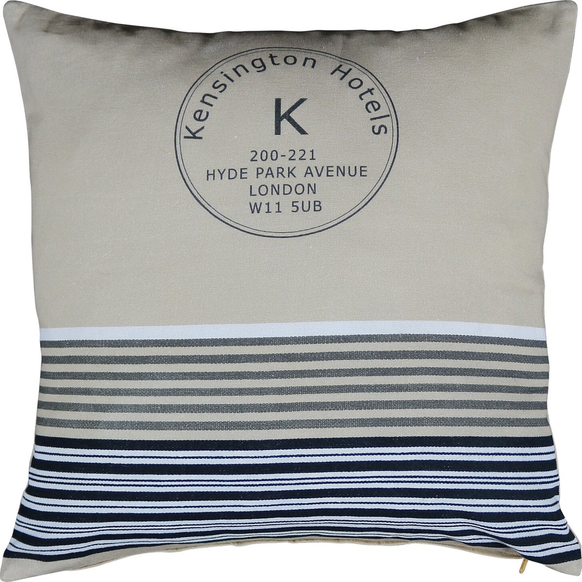 Mars & More Sierkussen - Organic Kensington - Taupe - 45 Cm X 45 Cm Wit