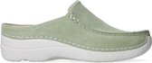 Wolky Comfortschoenen Seamy Slide lichtgroen nubuck