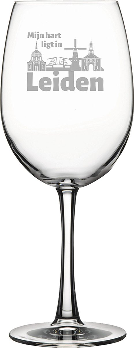 Gegraveerde Rode wijnglas 46cl Leiden