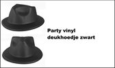 Party vinyl hoedje zwart - Al Capone maffia Hazes carnaval thema feest party vinyl foam optocht maffia feestje multi