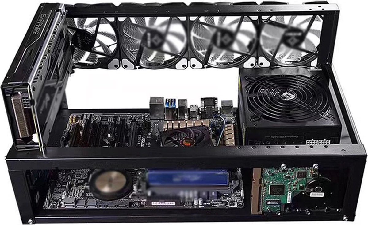 Dimple - Mining Rig Frame - Pour 8 GPU - PC - Boîtier - Crypto-monnaie -  Mineur -... | bol
