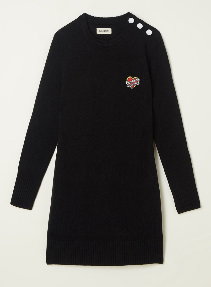 Zadig&Voltaire Kids Trui-jurk - Zwart - Maat 176