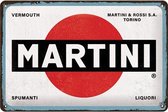 Metalen Wandbord Martini - Logo White - 20 x 30 cm
