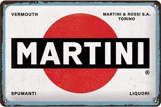 Metalen Wandbord Martini - Logo White - 20 x 30 cm