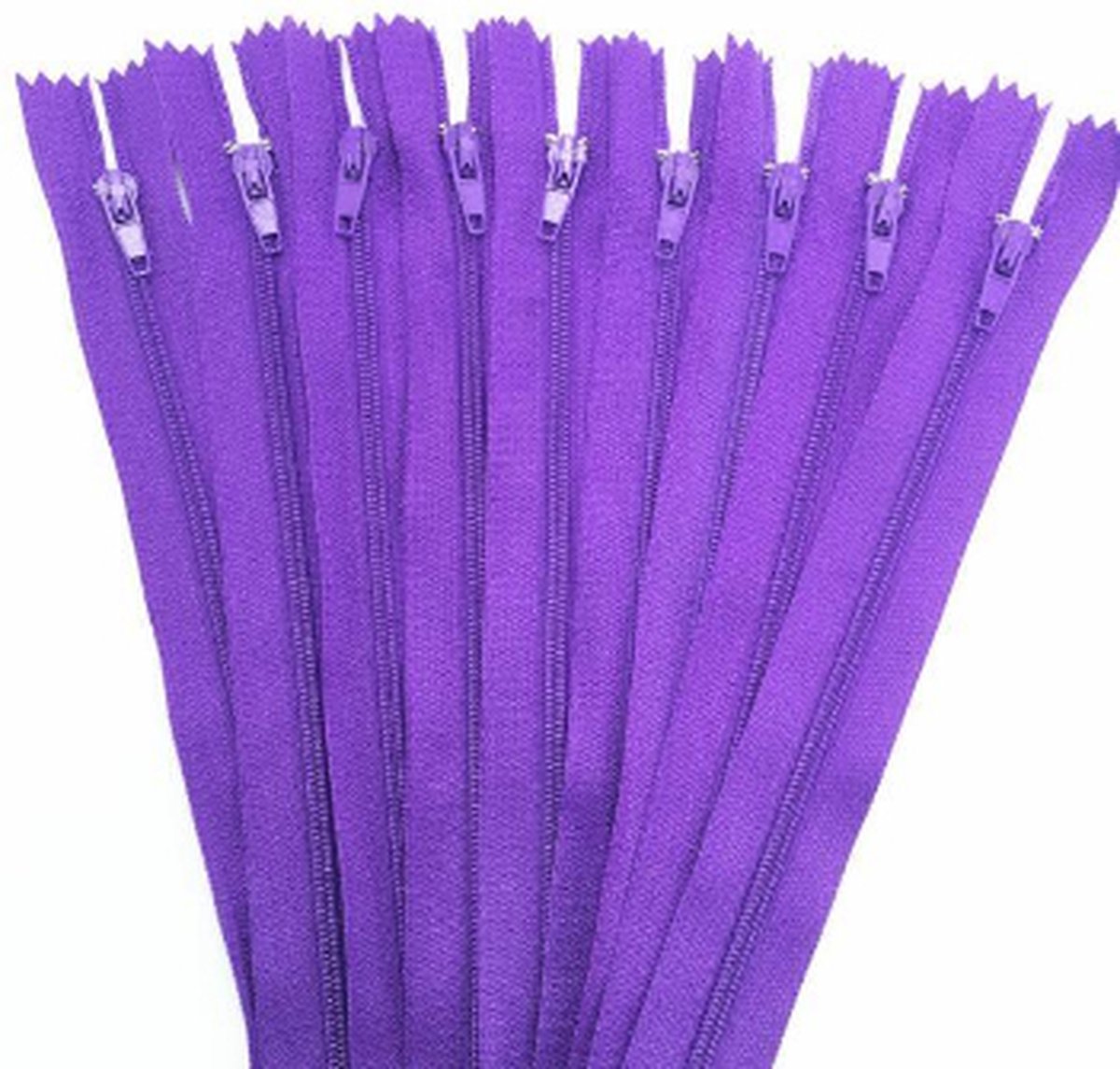 Close end rits 25 cm - paars - 2 stuks