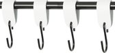 4x Leren S-haak hangers - Handles and more®  | WIT - maat M (Leren S-haken - S haken - handdoekkaakje - kapstokhaak - ophanghaken)