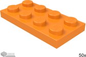 LEGO Plaat 2x4, 3020 Oranje 50 stuks