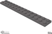 LEGO Plaat 2x14, 91988 Donker blauwgrijs 50 stuks