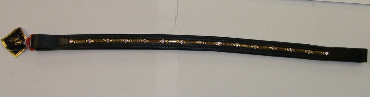 556 HB Frontriem double stones - zwart - Cob