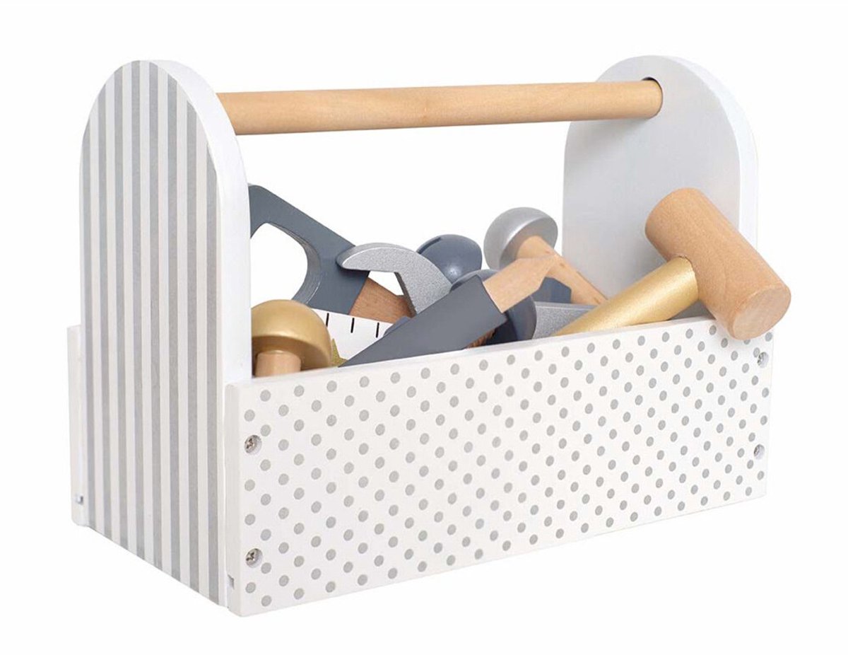 Houten gereedschapskist Zilver