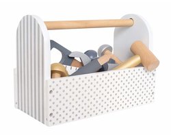Houten gereedschapskist Zilver