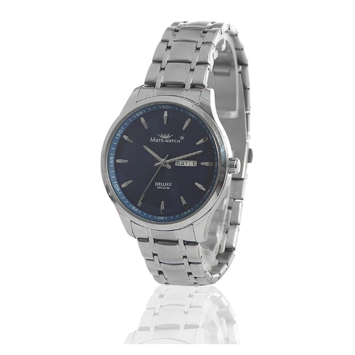 Mats Watch Collectie voor Heren - MIDNIGHT BLUES - Horloge voor hem - zilver- Belgische Merk - 25 jaar garantie - Sieraden - Deluxe - Belgische kwaliteit - Limited Edition
