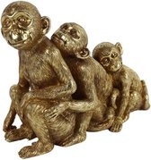 Dream-Living Knuffelende apen familie goud-24x9x19 cm-1 stuks