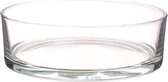 Lage schaal/vaas transparant rond glas 8 x 25 cm - cilindervormig - glazen vazen - woonaccessoires