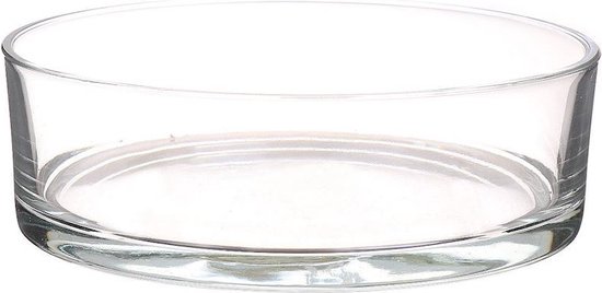 Bol / vase bas verre rond transparent 8 x 25 cm - cylindrique - vases en  verre -... | bol