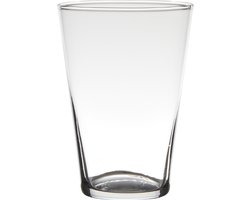 Bloemenvaas - Transparant - home-basics - conische vaas - glas - 20 x 14 cm