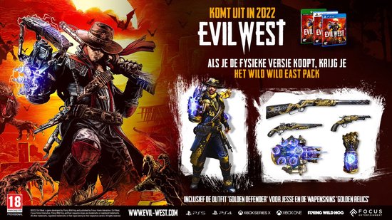 Komt uit in 2022 EVIL WEST. Als je de fysieke versie koopt, krijg je het Wild East Pack.