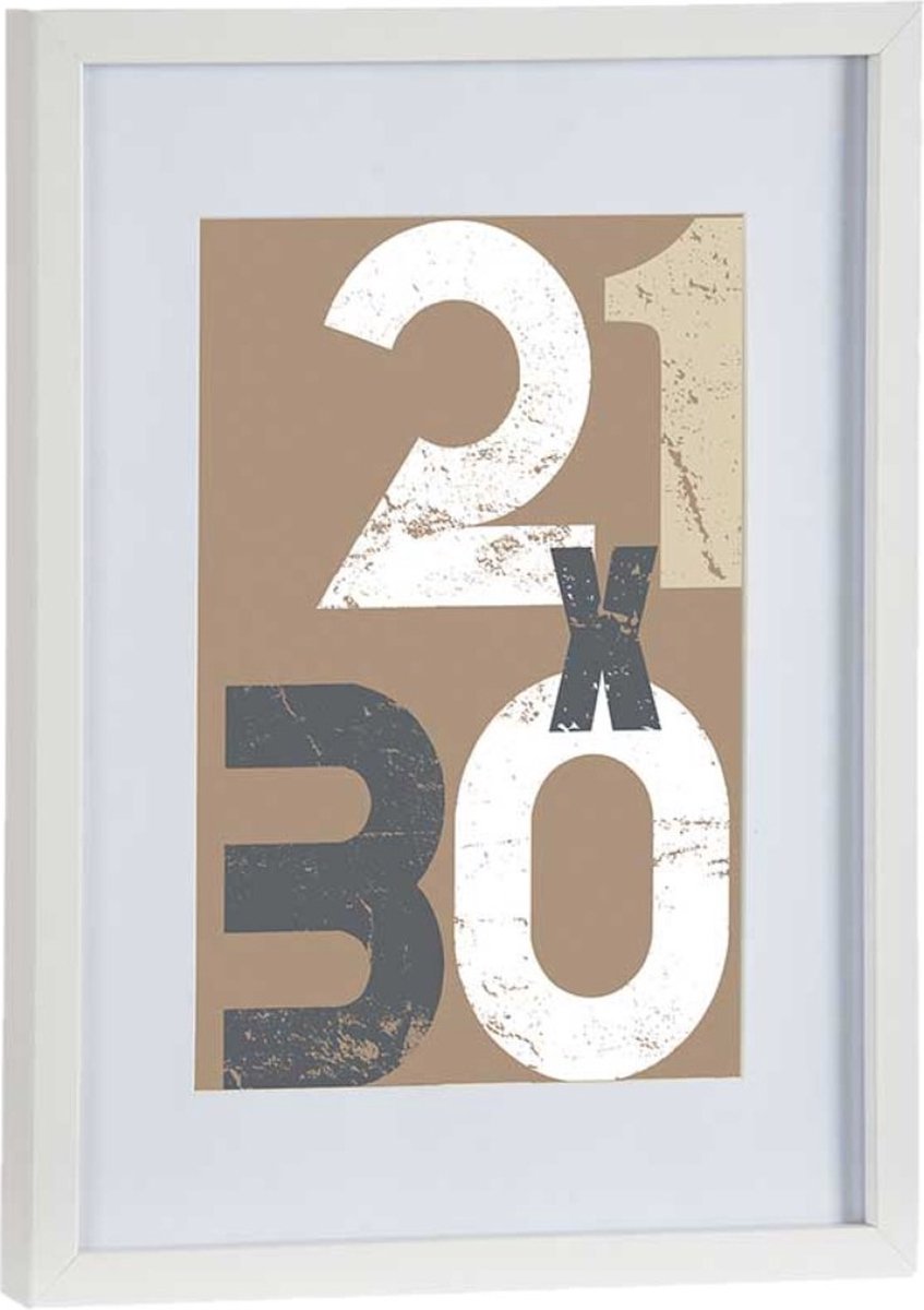 Houten fotolijst - wit - 30 x 40 cm - fotolijstje - met passe-partout - decoratie