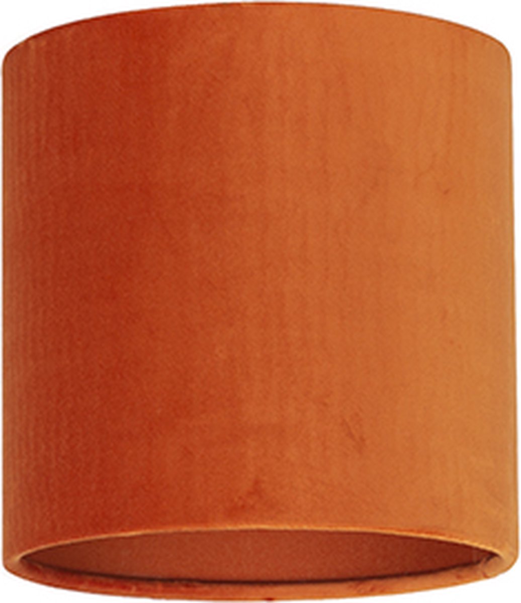 Uniqq Lampenkap velours / stof oranje transparant Ø 18 cm - 15 cm hoog