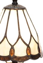 LumiLamp Tiffany Tafellamp Ø 14*31 cm E14/max 1*40W Wit Glas in lood Art Deco Tiffany Bureaulamp Tiffany Lampen