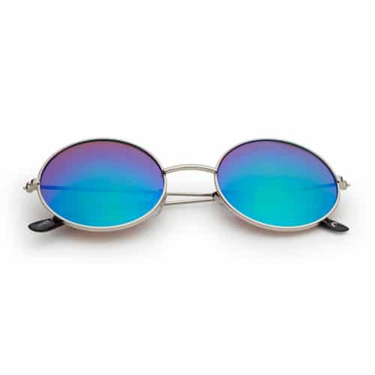 Freaky Glasses® – Hippie - Festivalbril – Rave Zonnebril – Gabber - Volwassenen - Dames – Heren - Groen-blauw spiegellenzen