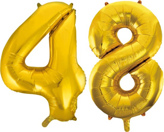 Folieballon 48 jaar Goud 66cm
