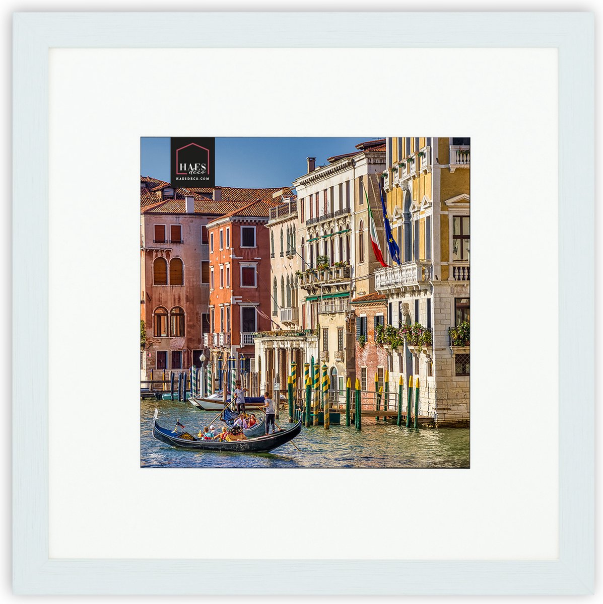 HAES deco Houten Fotolijst met Passe-partout Venezia wit voor 1 foto formaat 20x20 of 30x30 -SP13031