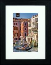 HAES DECO - Cadre photo en bois avec passe-partout Venezia noir pour 1 photo format 10x15 ou 15x20 -SP12920