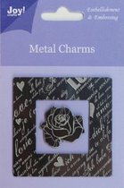 Joy! crafts - Metal Charms - Vierkant + roos - 6350/0100