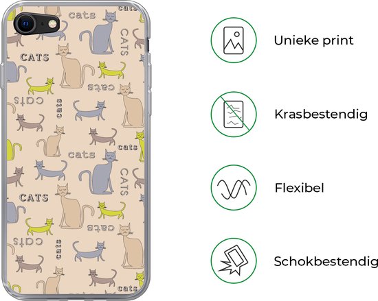 Coque Iphone 8 Motifs Chat Citation Coque De Telephone En Siliconen Bol Com