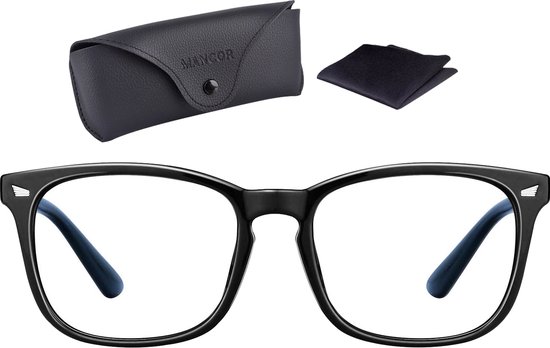 Blauw Licht Filter Bril Computerbril Anti Blue light glasses- Beeldschermbril - Game Bril - Unisex - Zwart