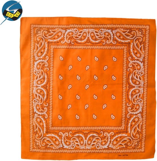 2x Bandana Oranje - Carnaval - Hoofddoek - 55x55 cm