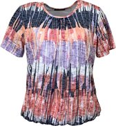 Pink Lady blouse koraal/blauw print KM - Maat M