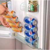 Blikjeshouder koelkast - Set van 2 - Organizer blikjes en flesjes - Bier, frisdrank, saus etc. - Transparant