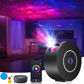 Led-sterrenhemel projector, 3D Galaxy projectorlamp met RGB-dimming, smart nachtlampje met Alexa/Google Assistant, ondersteunt spraakbesturing en timerfunctie voor slaapkamer/cadeau/party