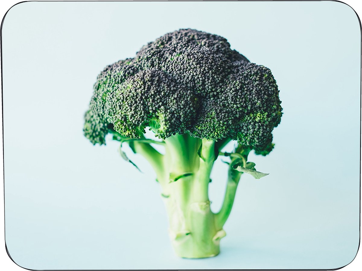 Muismat Rubber - Hoge kwaliteit foto van broccoli - Muismat op polyester bedrukt - 25 x 19 cm - Anti-slip muismat - 5mm dik - Muismat met foto - heerlijk voor op je bureau