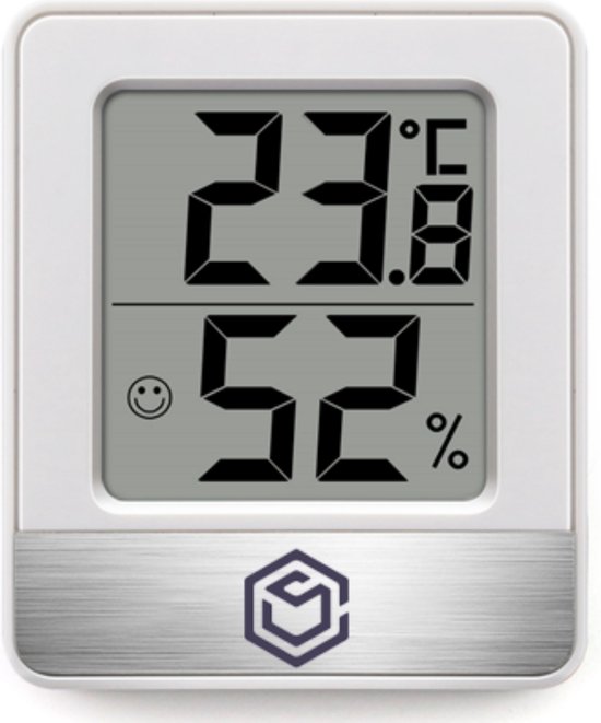 Ease Electronicz Hygrometer Wit - Luchtvochtigheidsmeter - Digitaal Weerstation - Vochtigheidsmeter - Thermometer voor Binnen - Inclusief batterij