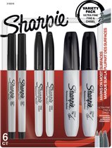 Sharpie - Fine/Ultra-Fine/Chisel Tip - Permanent Markers - Zwart 6 stuks
