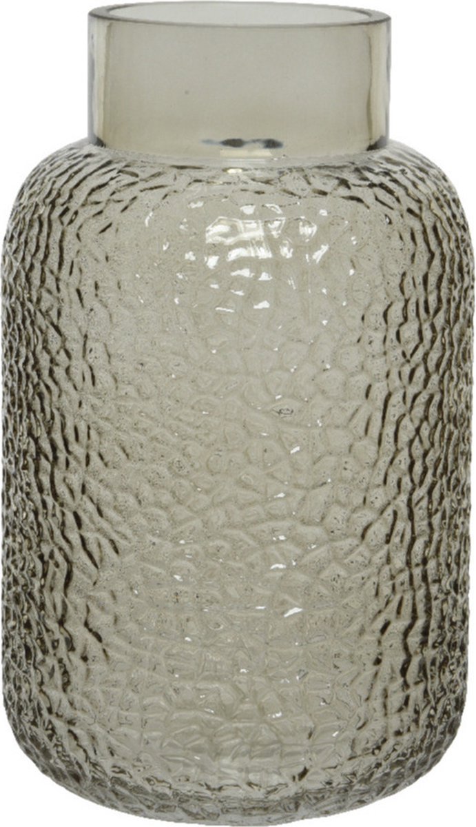 Decoris Bloemenvaas Delhi - misty transparant groen - glas - D16 x H 27 cm