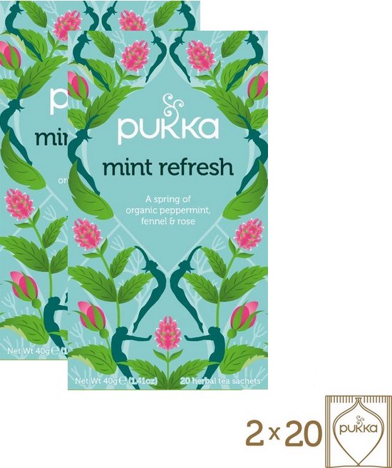 Pukka Thee Mint Refresh Voordeelverpakking 2 x 20 zakjes