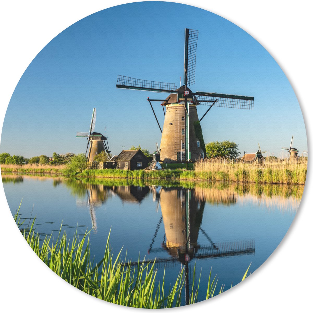 Muismat rond 40x40 cm - Mousepad Molen - Lente - Nederland - Ronde muismatten