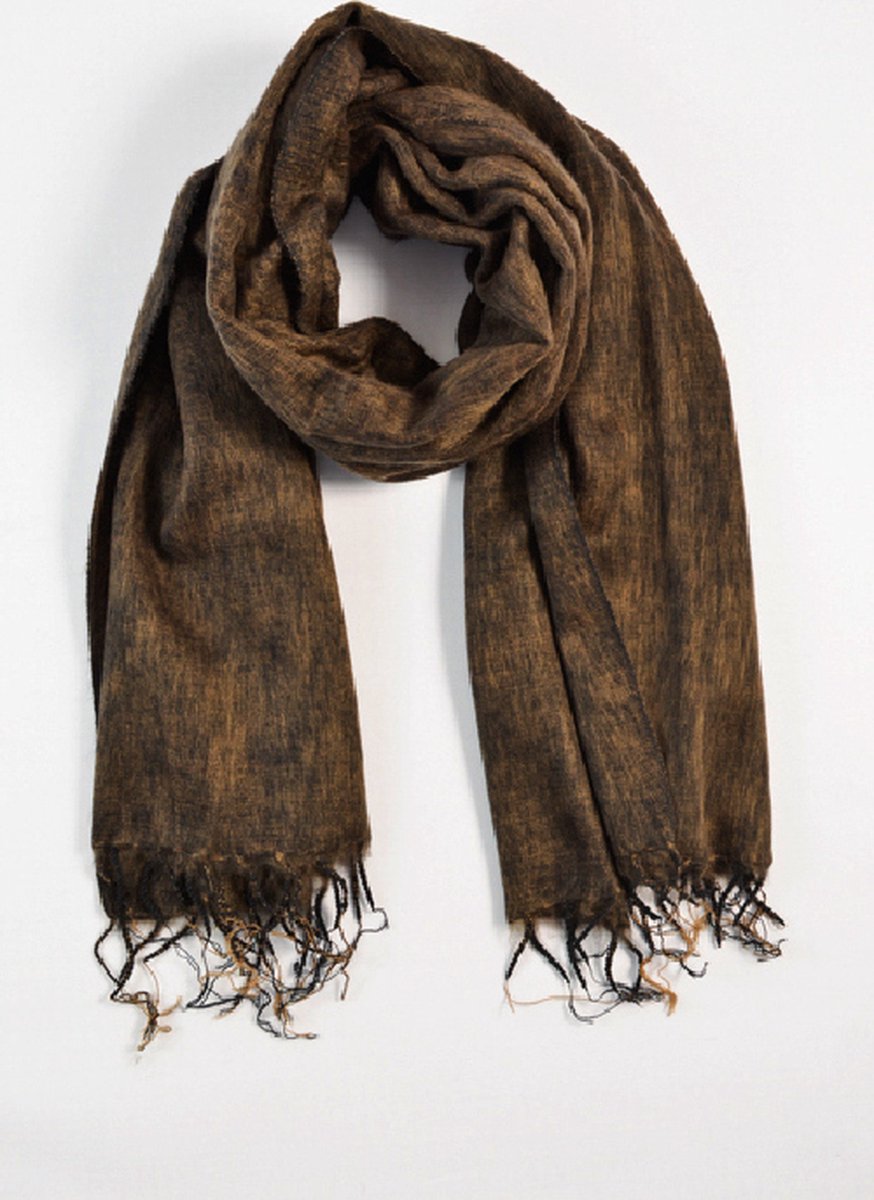 Nepal sjaal en omslagdoek Bruin Zwart
