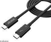 Akasa Thunderbolt 4 Type-C to Type-C Cable, 8K@60Hz, dual 4K,40Gbps,100W PD,1m, Intel Certified