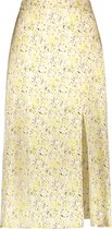 TAIFUN Dames Lange rok met zoomsplit EcoVero Oatmeal gemustert-38