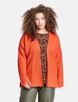 SAMOON Dames Lang vest met ribstructuur GOTS Glowing Orange-46