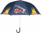 Playshoes - Kinder paraplu met brandweerauto - Donkerblauw -