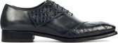 Harris Veterschoenen Heren / Schoenen - Leer - Crocoprint - Adam - Blauw - Maat 43